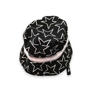 Old Navy Girls Boys‎ Swim Hat Size 6-12 Months Black White Stars Bucket NEW